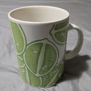 Starbucks White Mug with Green Lime Slice Design